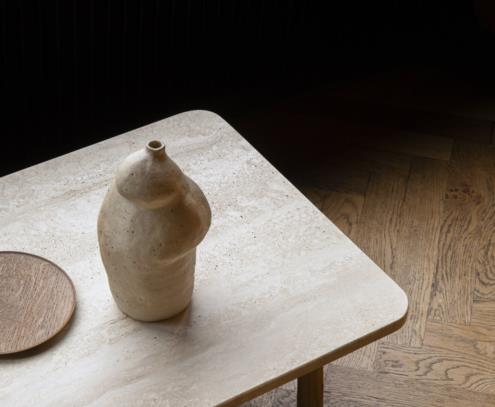 Domus pöytä tammi travertin romano